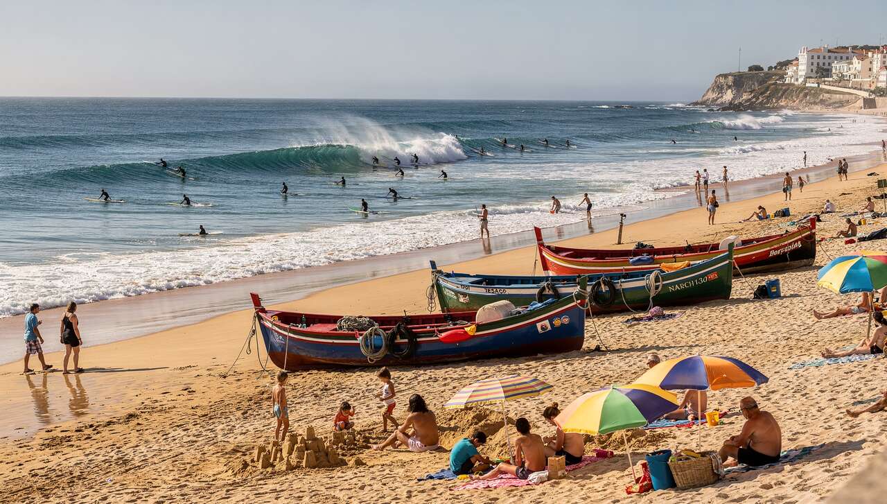 Détente sur les plages de nazaré Détente sur les plages de nazaré