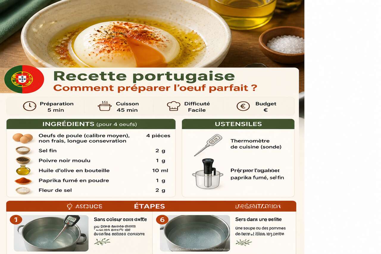 Fiche recette Recette portugaise : comment préparer l'oeuf parfait ? Fiche recette Recette portugaise : comment préparer l'oeuf parfait ?