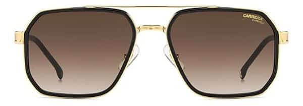 Découvrez notre avis complet sur les lunettes Carrera 1069/S : design noir mat doré, verres dégradés marron et qualité premium pour un style intemporel.