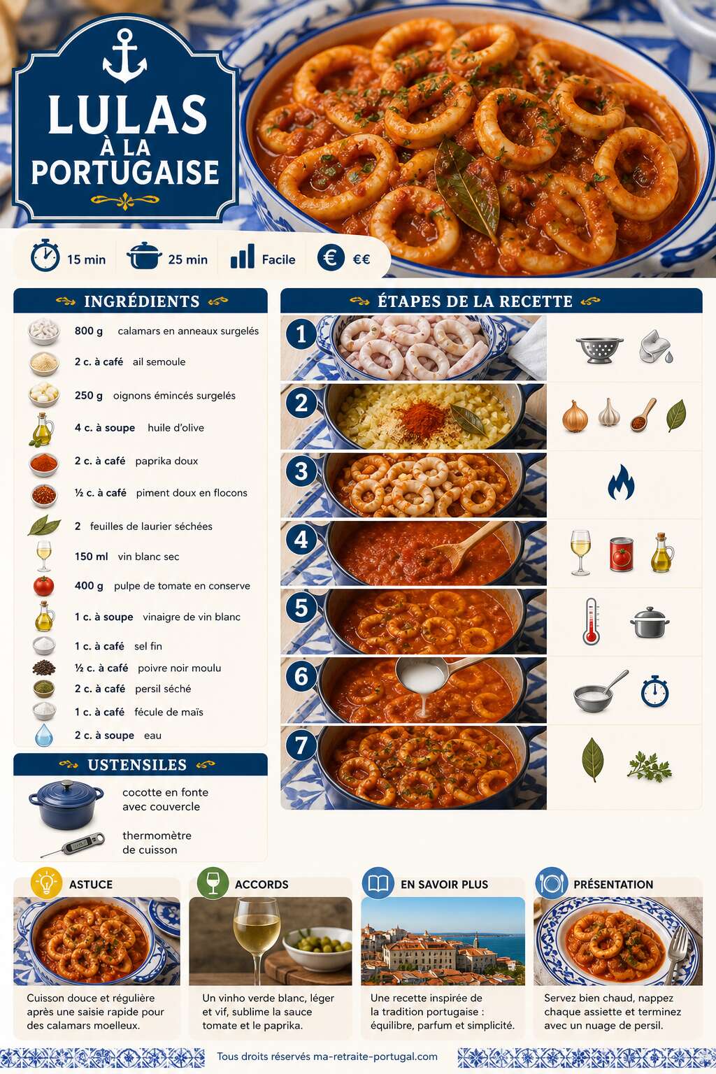 Fiche recette Lulas à la portugaise : découvrez cette recette authentique et savoureuse Fiche recette Lulas à la portugaise : découvrez cette recette authentique et savoureuse