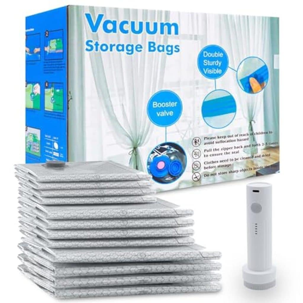 Test du lot de sacs sous vide avec pompe électrique pour voyages