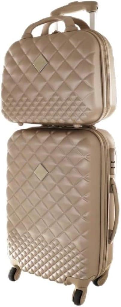 Test du set de bagages doré Camomilla : trolley et vanity case élégants