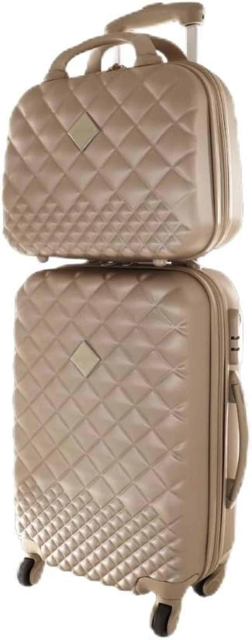 Test du set de bagages doré Camomilla : trolley et vanity case élégants