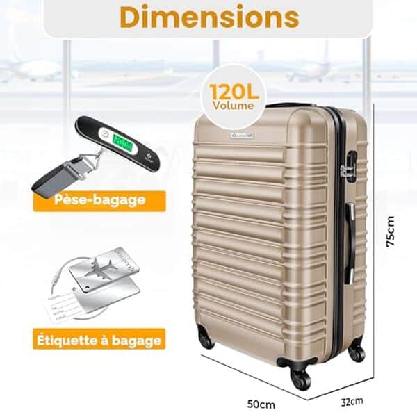 Découvrez notre test détaillé de la valise rigide Kesser Champagne 75cm : qualité, résistance et accessoires pour un voyage sans souci.