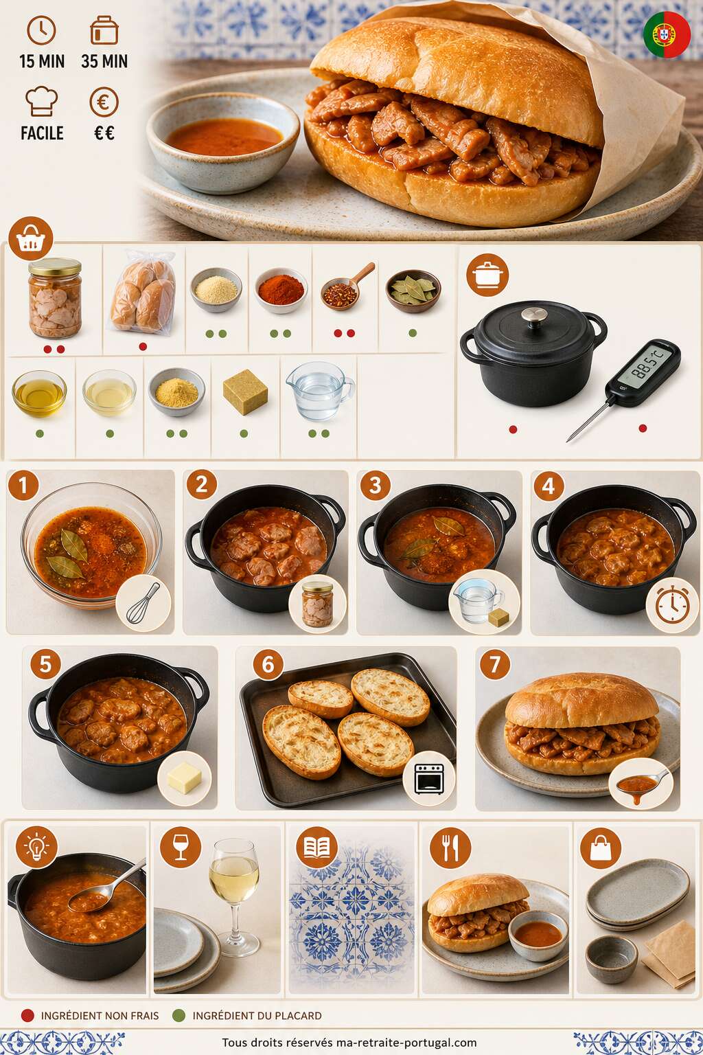 Fiche recette Comment préparer la recette authentique des bifanas du Portugal ? Fiche recette Comment préparer la recette authentique des bifanas du Portugal ?