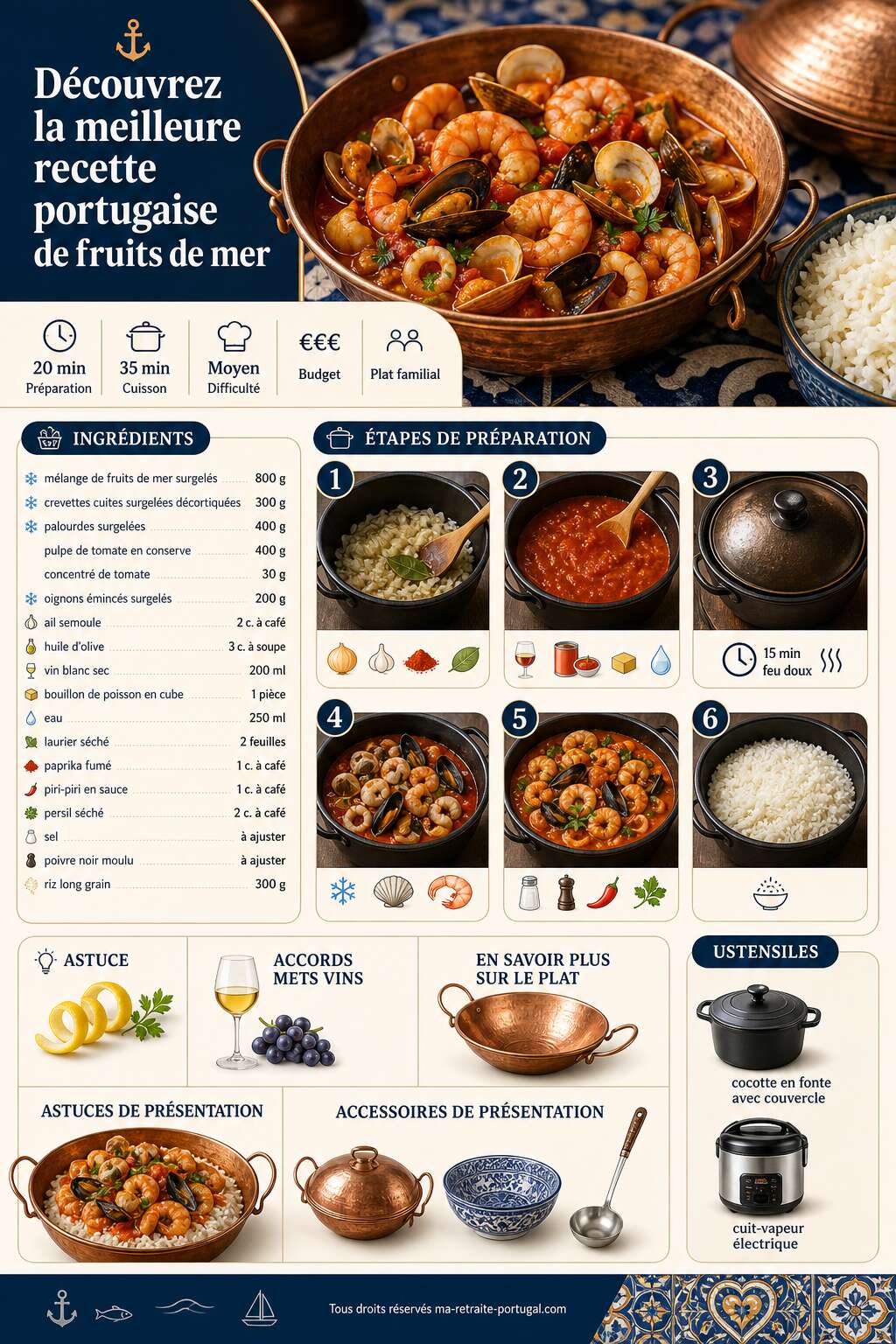 Fiche recette Découvrez la meilleure recette portugaise de fruits de mer Fiche recette Découvrez la meilleure recette portugaise de fruits de mer
