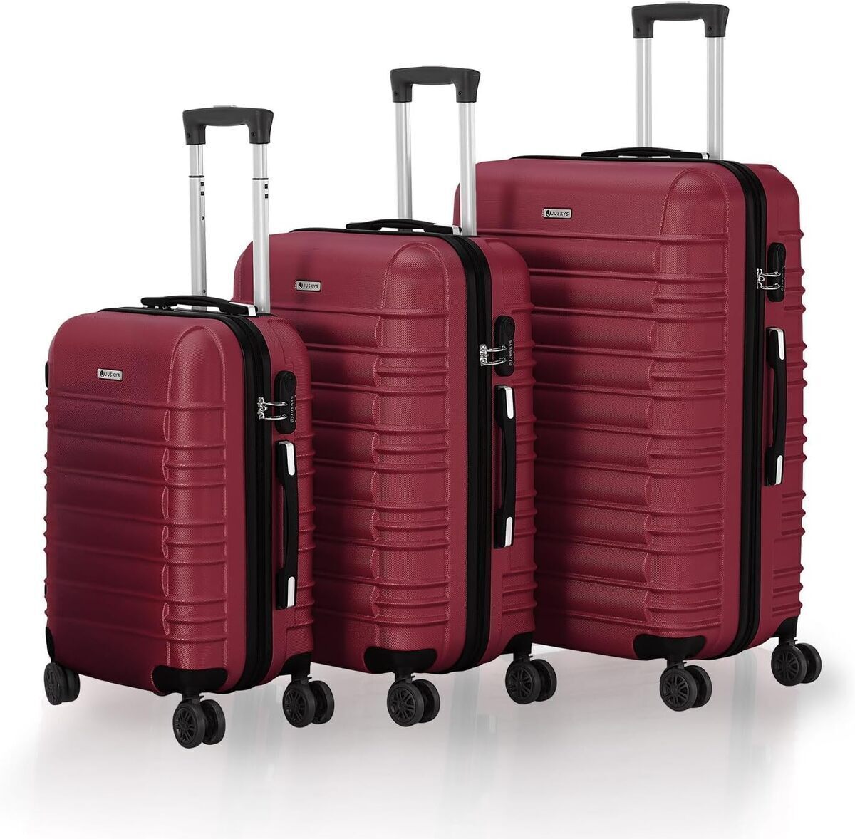 Test : valises rigides Juskys 3 pièces avec roulettes 360° et serrure à code