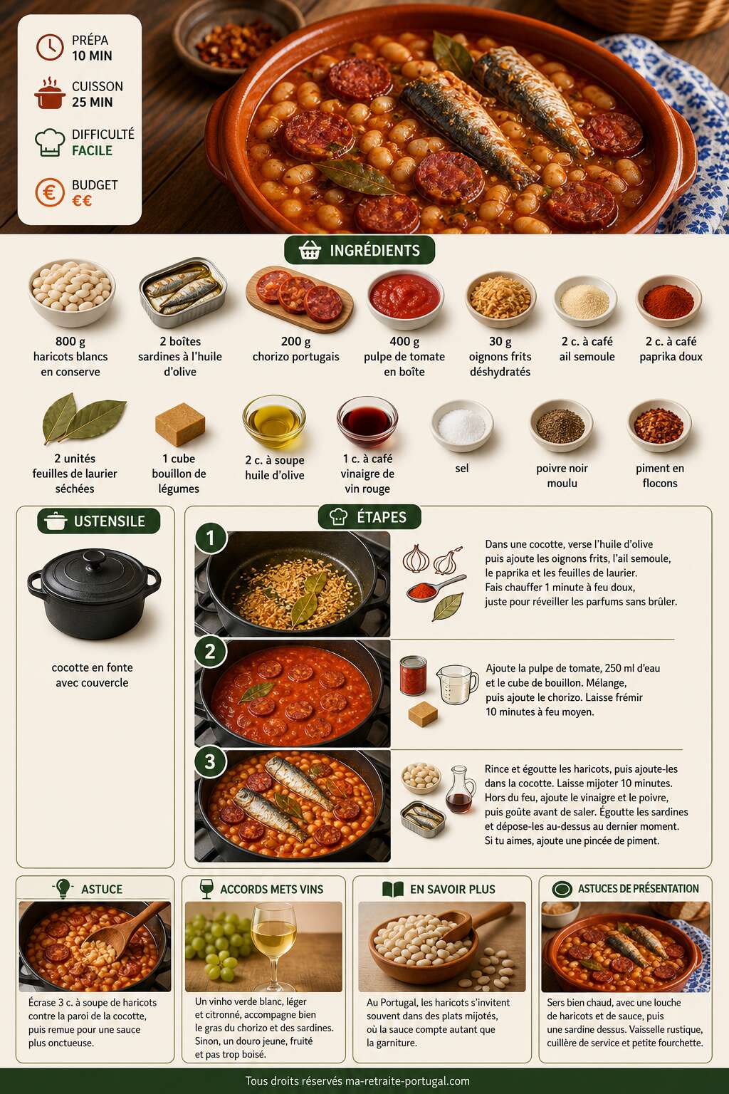Fiche recette Découvrez la recette portugaise des haricots en 3 étapes faciles Fiche recette Découvrez la recette portugaise des haricots en 3 étapes faciles