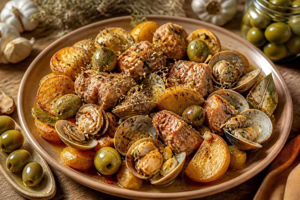 Découvrez la délicieuse recette portugaise de porc à l'Alentejana