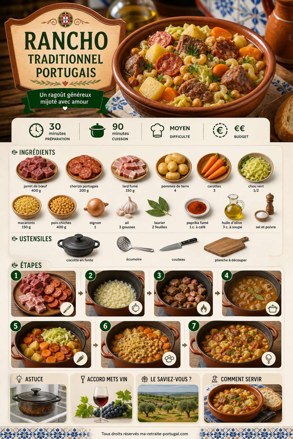 Fiche recette Recette portugaise : découvrez comment préparer le rancho traditionnel Fiche recette Recette portugaise : découvrez comment préparer le rancho traditionnel