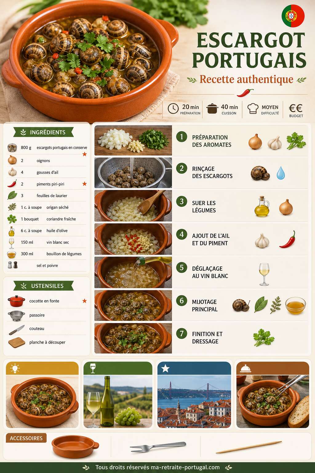 Fiche recette Recette escargot portugais : comment préparer une spécialité authentique Fiche recette Recette escargot portugais : comment préparer une spécialité authentique