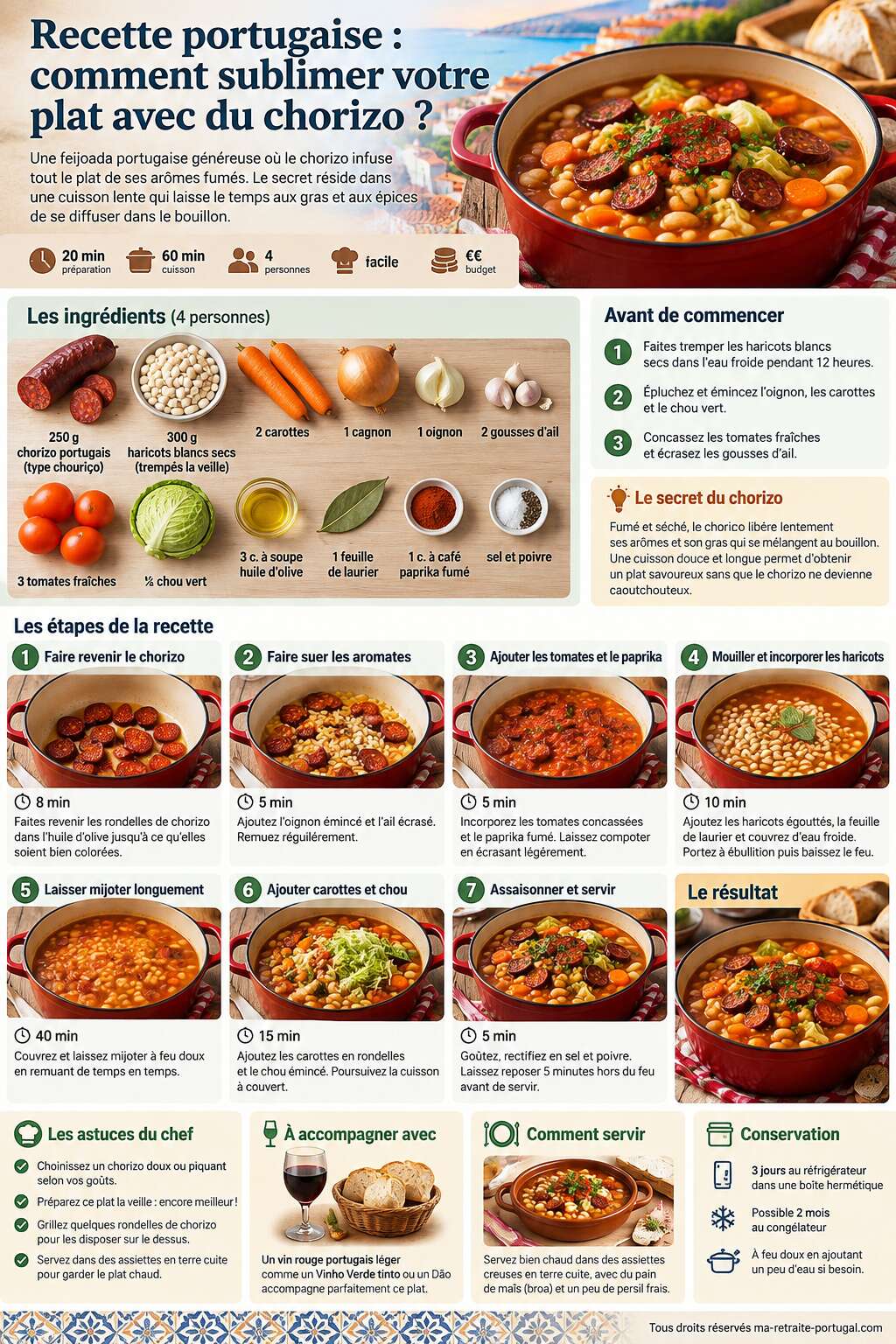 Fiche recette Recette portugaise : comment sublimer votre plat avec du chorizo ? Fiche recette Recette portugaise : comment sublimer votre plat avec du chorizo ?