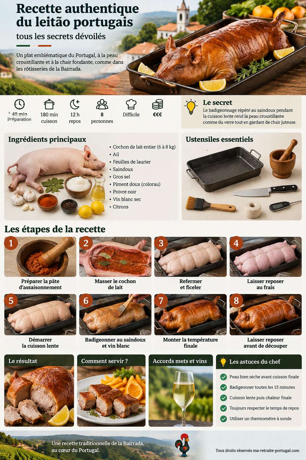 Fiche recette Recette authentique du leitão portugais : tous les secrets dévoilés Fiche recette Recette authentique du leitão portugais : tous les secrets dévoilés