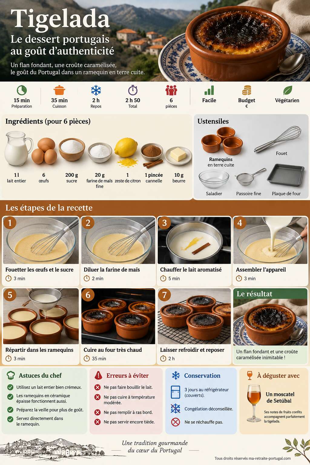 Fiche recette Recette traditionnelle de tigelada : un dessert portugais à découvrir Fiche recette Recette traditionnelle de tigelada : un dessert portugais à découvrir