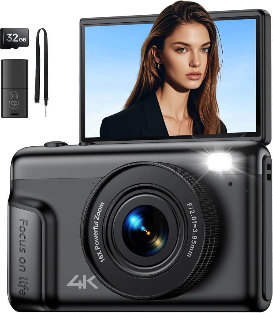 Test : appareil photo numérique 4K Digital 64MP écran abattable 180°