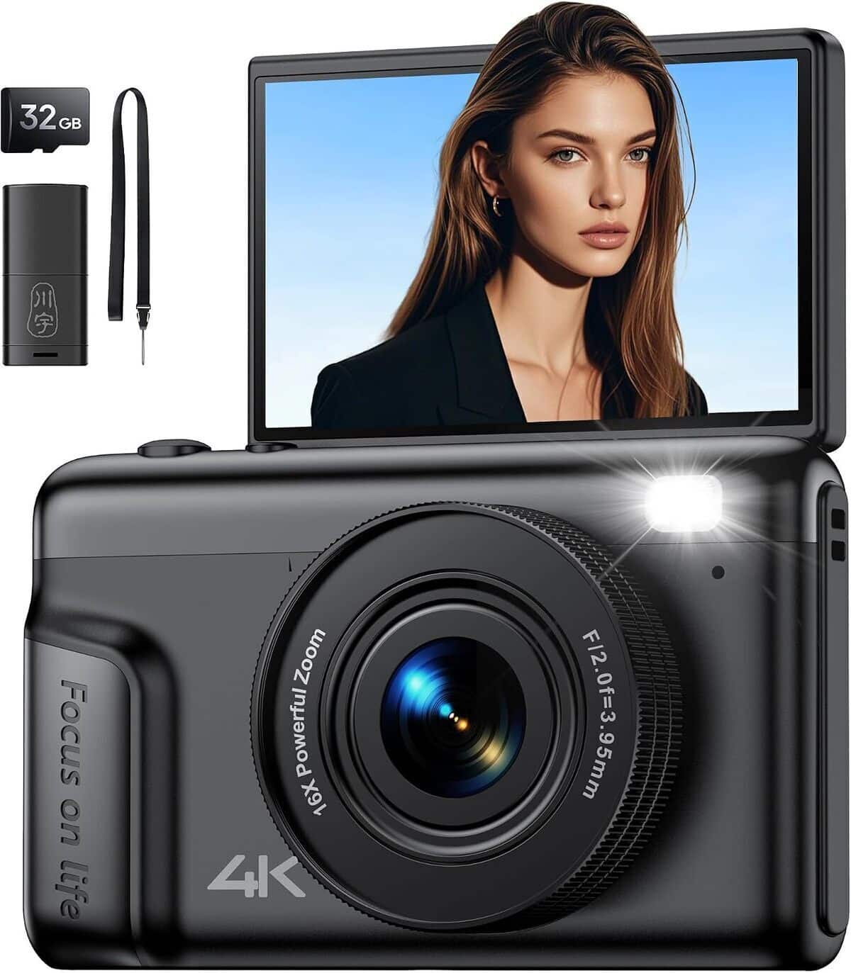 Test : appareil photo numérique 4K Digital 64MP écran abattable 180°