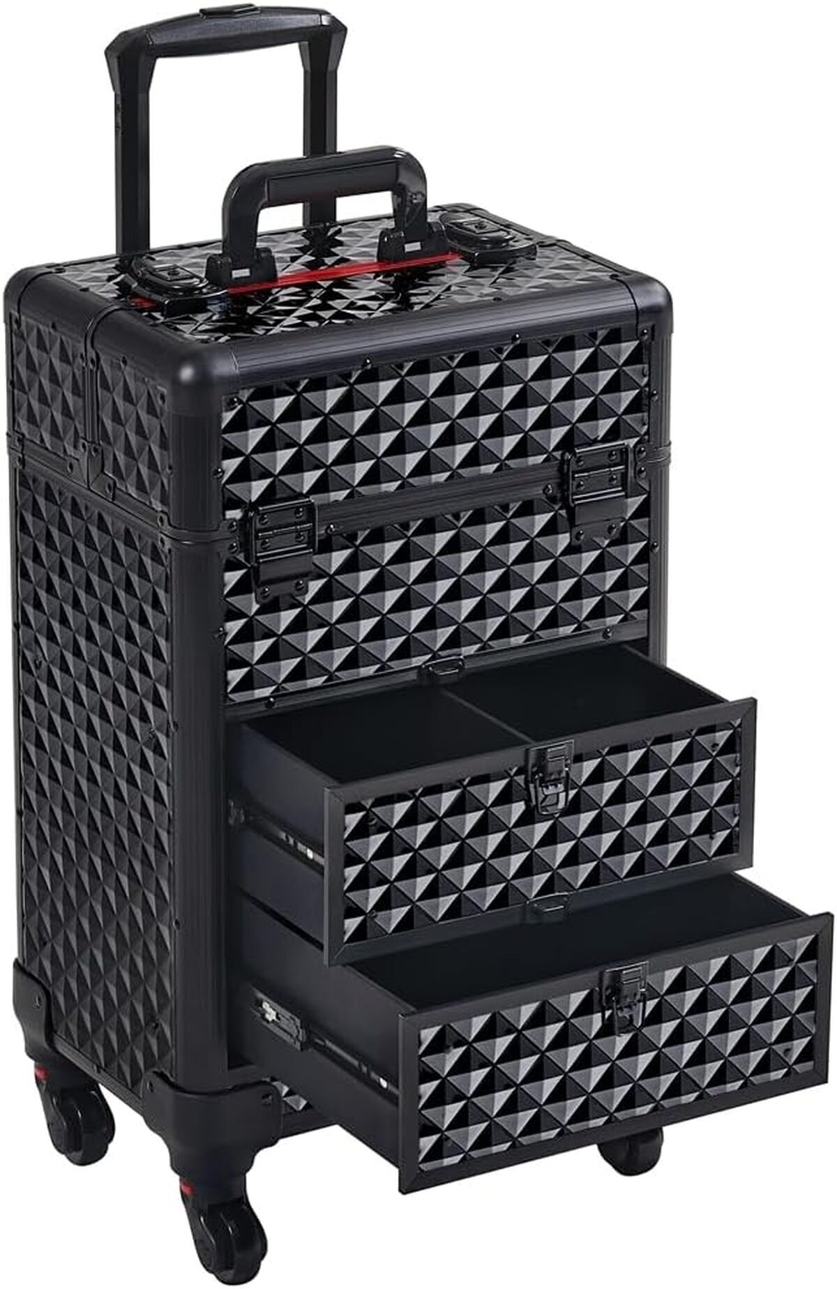 Test : valise de maquillage professionnelle Yaheetech à roulettes pivotantes