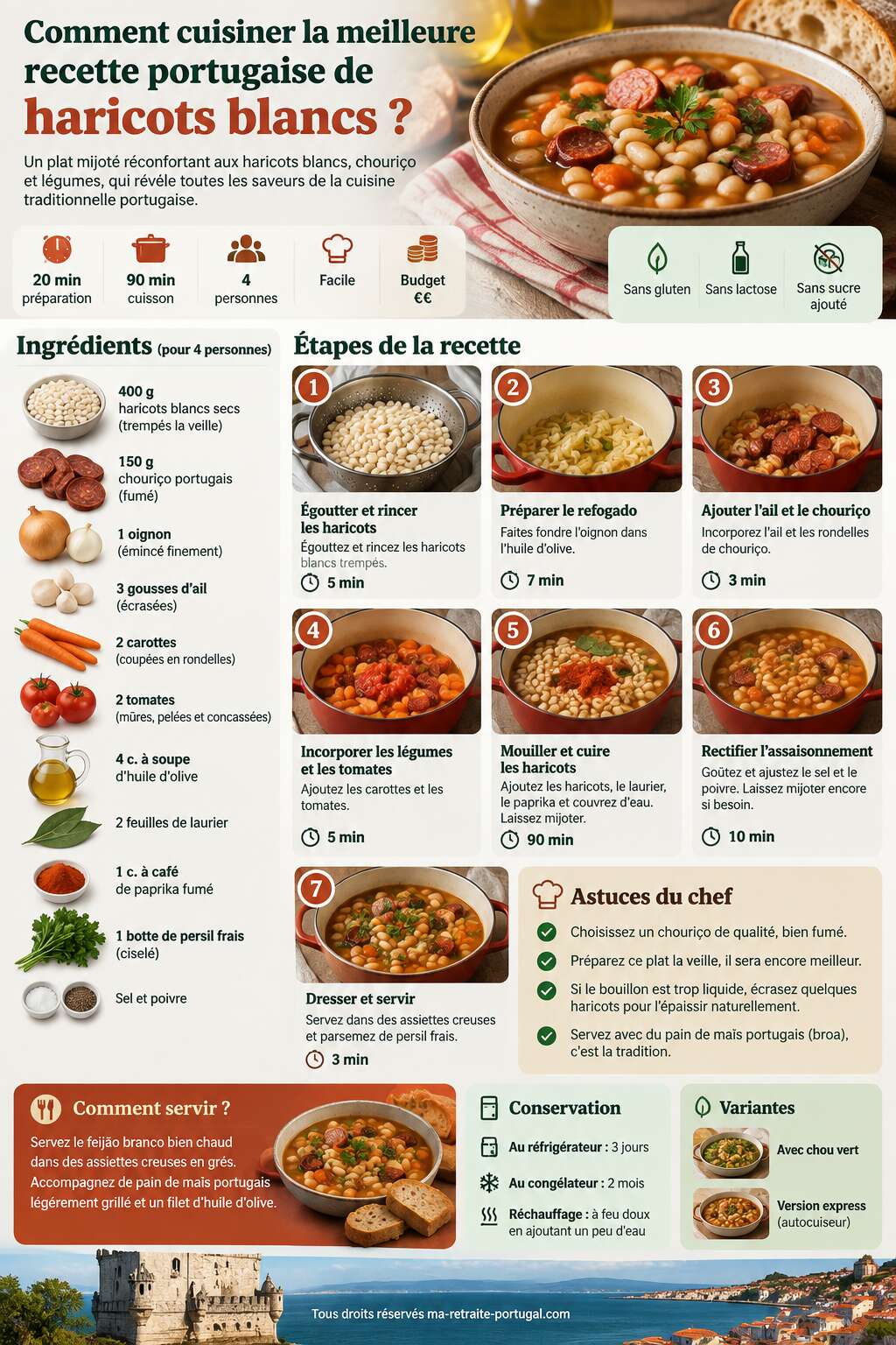 Fiche recette Comment cuisiner la meilleure recette portugaise de haricots blancs ? Fiche recette Comment cuisiner la meilleure recette portugaise de haricots blancs ?