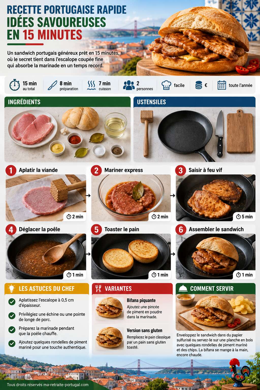 Fiche recette Recette portugaise rapide : idées savoureuses en 15 minutes Fiche recette Recette portugaise rapide : idées savoureuses en 15 minutes