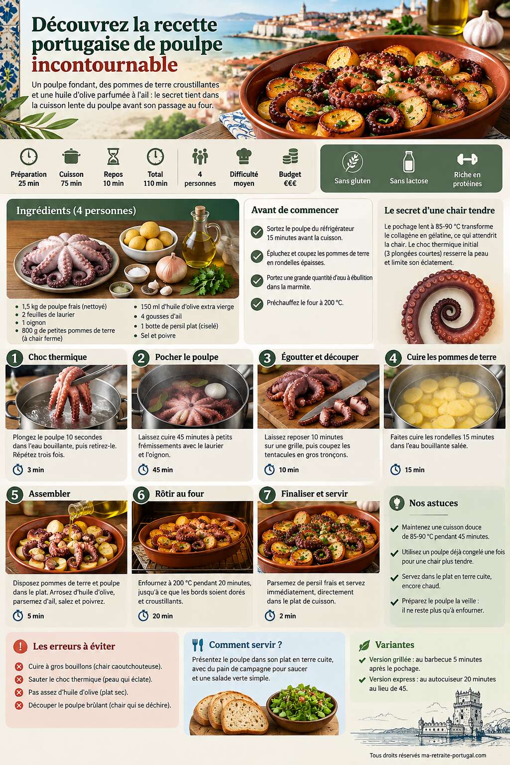 Fiche recette Découvrez la recette portugaise de poulpe incontournable Fiche recette Découvrez la recette portugaise de poulpe incontournable