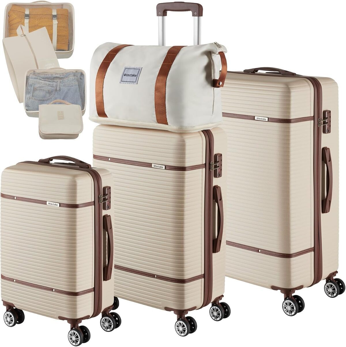 Test : valises tectake ABS 13 pièces avec roulettes 360° et cadenas TSA